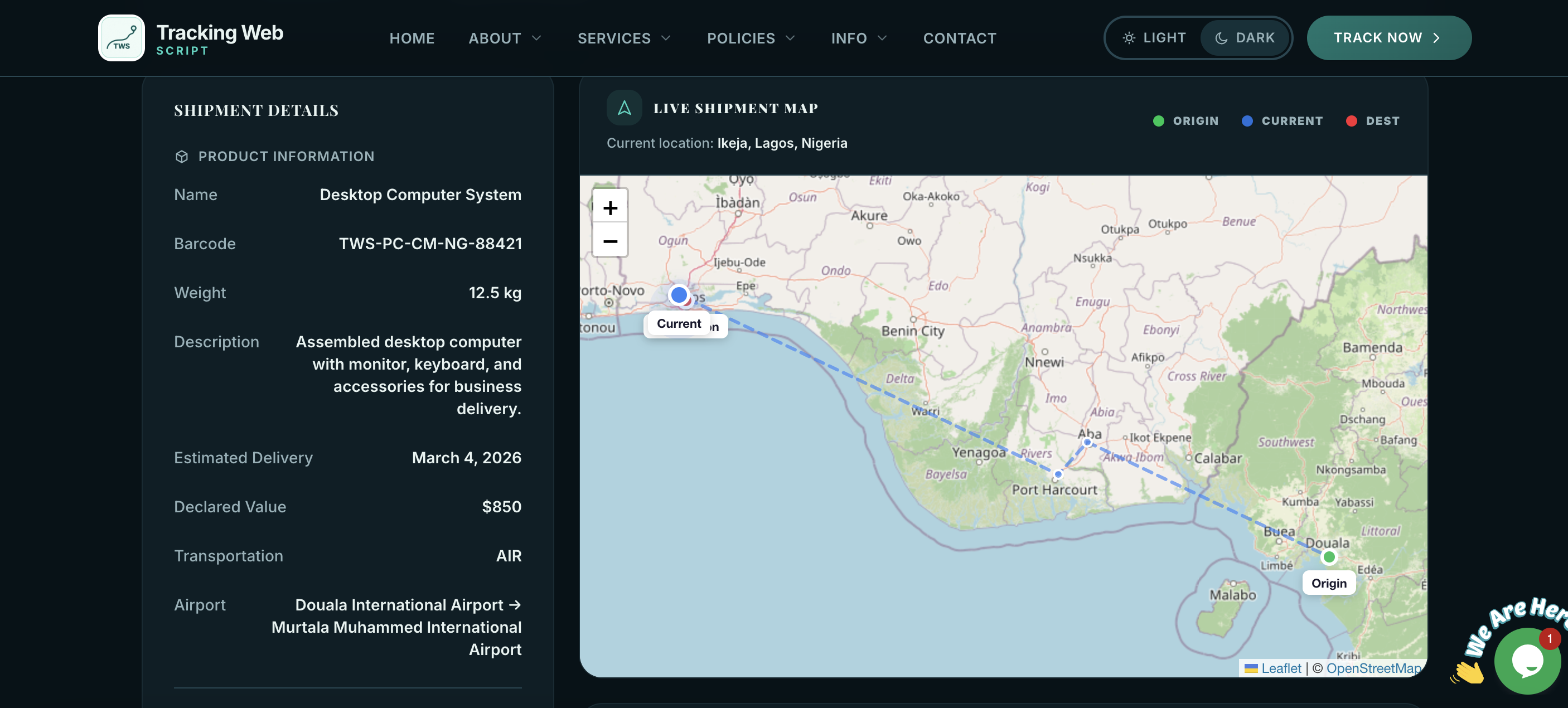 TrackingWeb screenshot